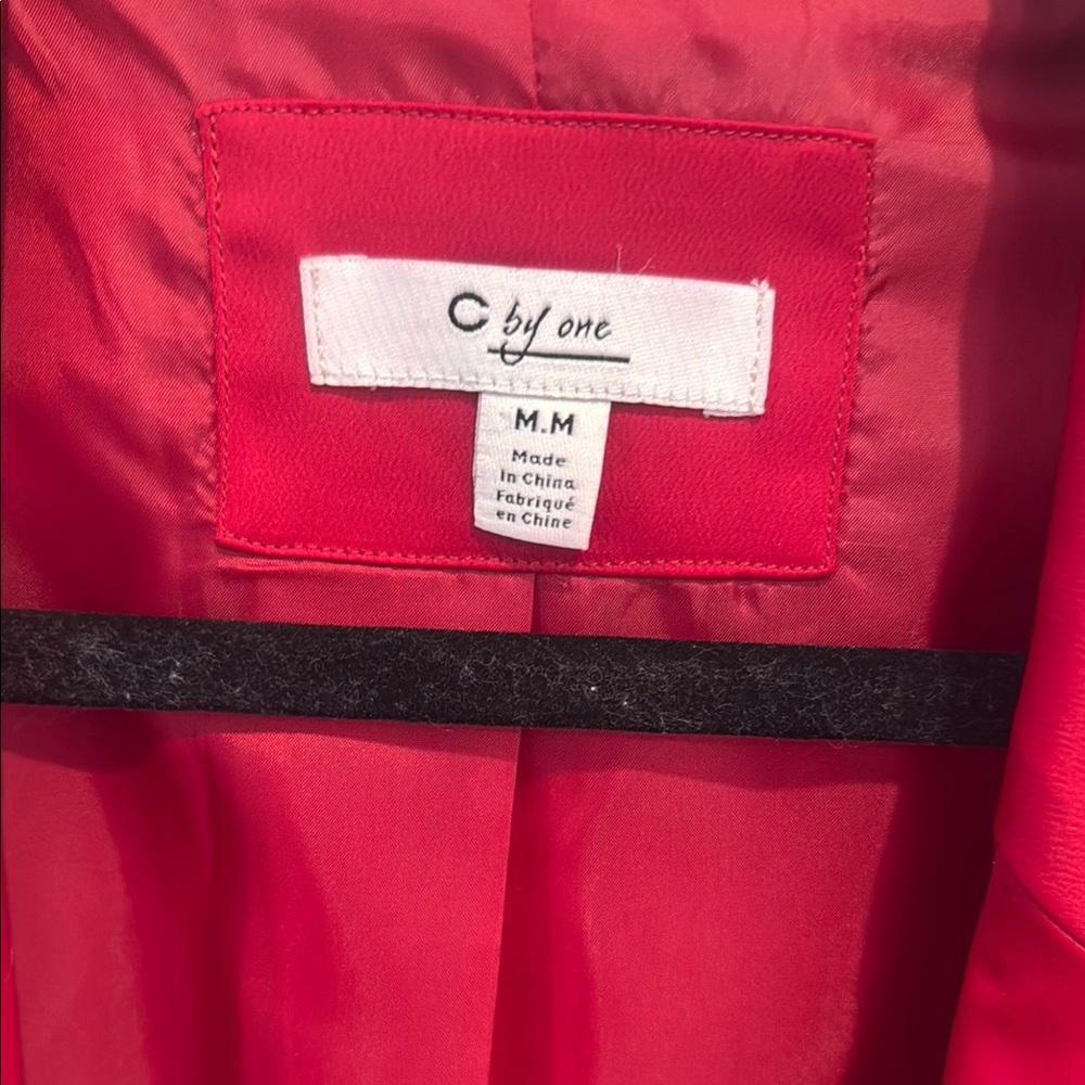 C By One Silky Women's Vibrant Red Blazer - Picture 2 of 2